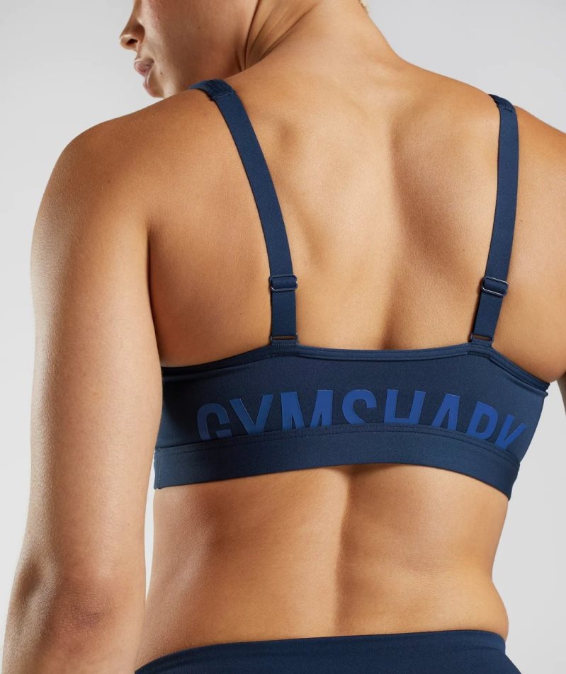 Women's Gymshark Fraction Sports Bra Navy | NZ 2EUNPL